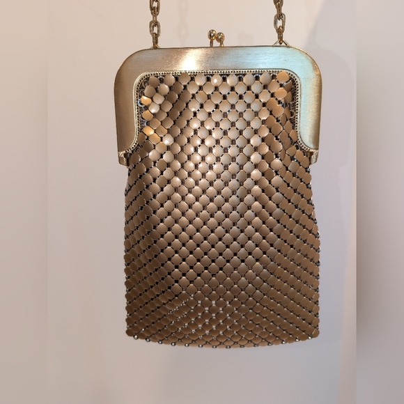 Whiting And Davis Gold Mesh Shoulder Bag Good Vintage Condition - Picture 5 of 11